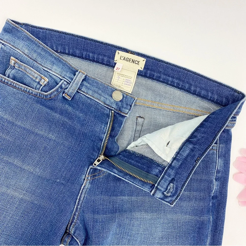L’Agence Mon Jules The Perfect Fit Skinny Straight Jeans: Authentique Distressed